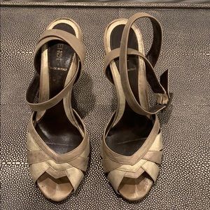 Authentic FENDI gold metallic sandals size 39/9